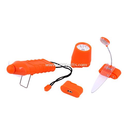 Mini fan & lommelykt & USB lader & bok lys