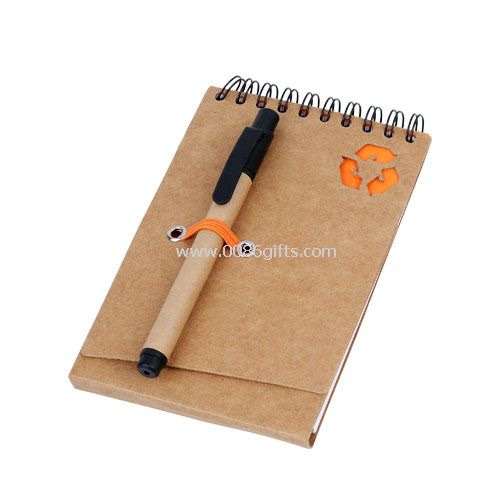 Cuaderno con bolígrafo reciclado