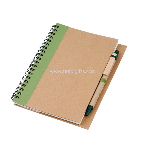 Cuaderno con bolígrafo reciclado