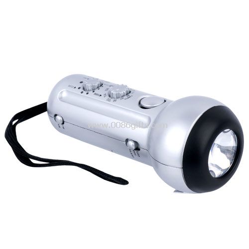 Flashlight with radio & alarm