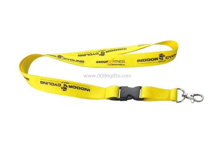 Silk screen printed 20mm Polyester name badge ID Card Holder Lanyard with detachable buckle