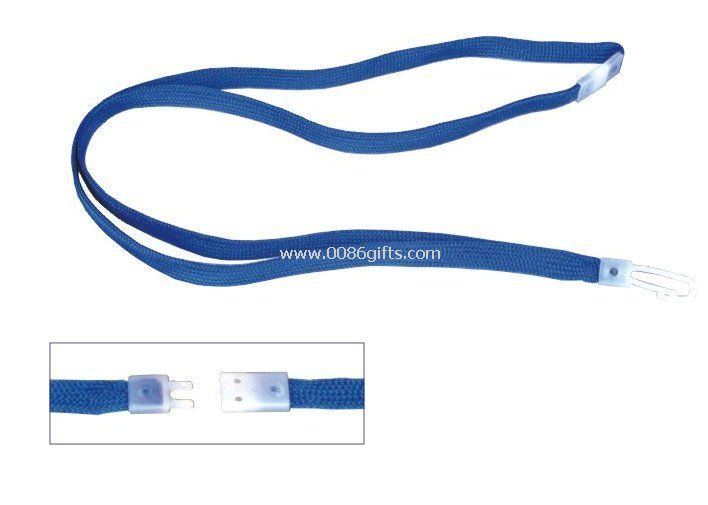 Blue plastic hook tubular office conference name badge ID Card Holder Lanyard