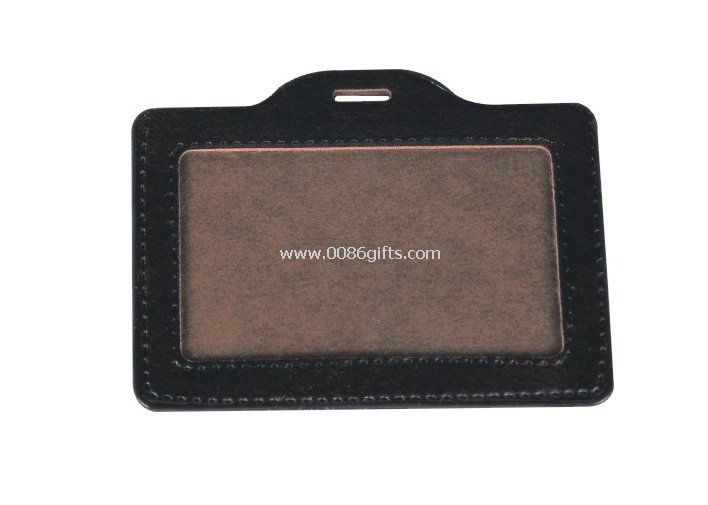Brown Fake leather Conference Name Badge Holders wallet
