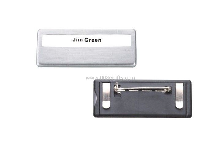 Sliver / Gold Aluminum And Plastic Name Badge Conference Name Badge Holders