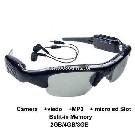 Câmera DVR de óculos de sol com MP3