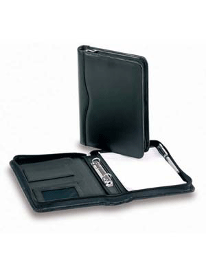 A5 Leather Zip Ring Compendium