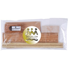 Bambus-Briefpapier Set In Cello Tasche