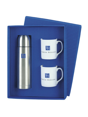 Flasche & Tassen Set Blue Wave