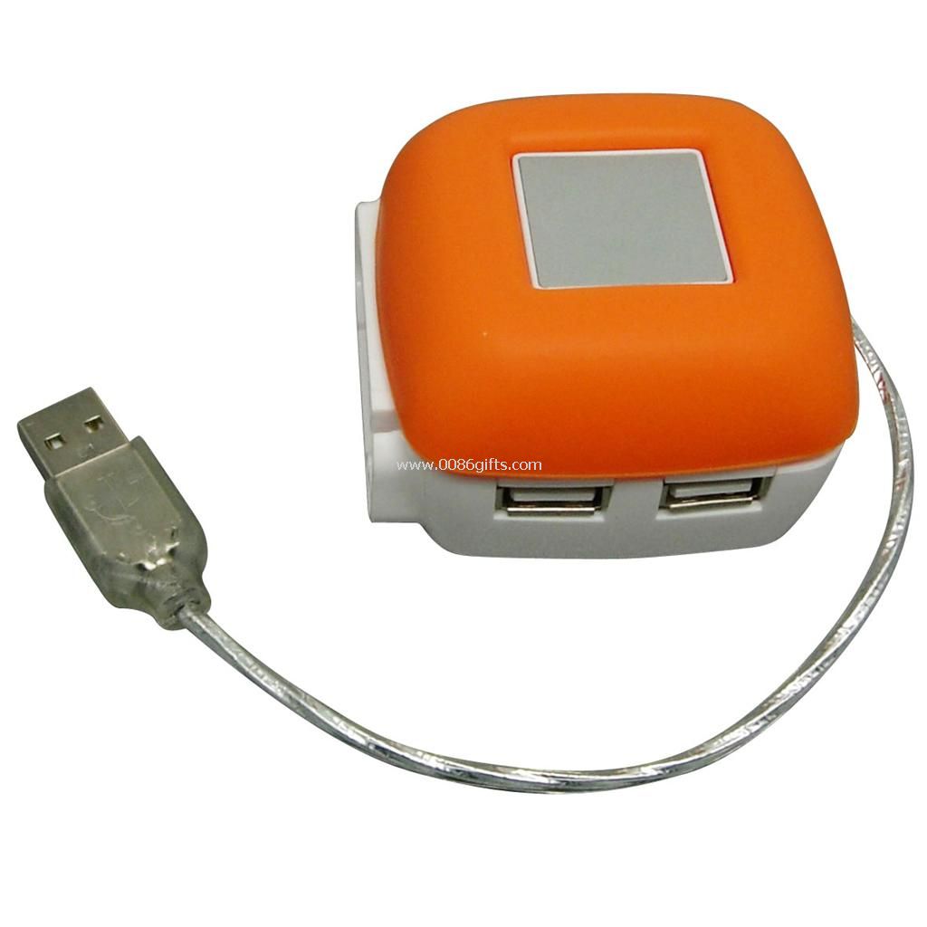4-port USB-hub med mobil lader