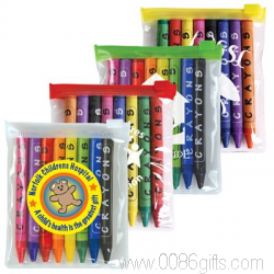 Assorted Colour Crayons In Zipper Pouch
