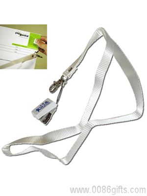 White Mini Stapler With White Lanyard