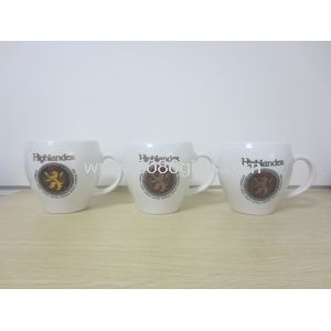 Weiß Cut Aufkleber drucken Kaffee Keramiktasse, individuelle Logos, Größen, Designs sind willkommen