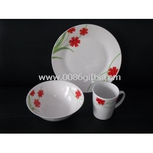 Vaisselle de porcelaine 12pcs définit avec la forme de la lune