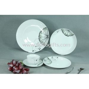 Ensembles de dîner de 20 pièces en porcelaine avec decals impression Design, rencontre Test de Grade alimentaire