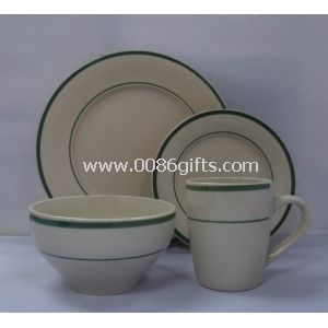 20pcs main de grès peint dîner définit avec la conception sur mesure, micro-ondes /dishwasher sécurisé
