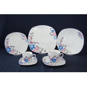 vaisselle de porcelaine 42pcs définit avec logo decals personnalisé ou dessins sont acceptés