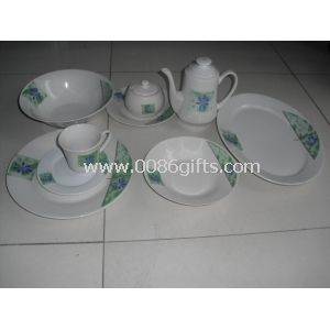 47pcs couper autocollant imprimé ensemble de vaisselle de porcelaine, se décline en blanc