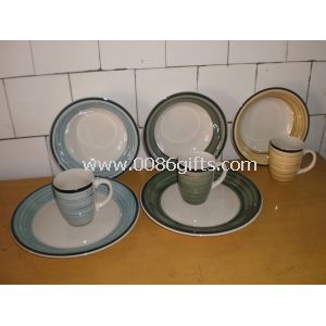 Handbemalte Keramik-Geschirr-Sets, Mikrowelle und Backofen spülmaschinengeeignet