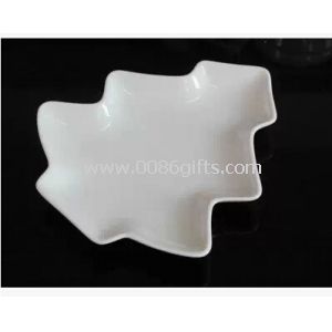 Plato de postre blanco de China árbol de Navidad forma de hueso