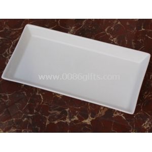 Forma de rectángulo de placa de porcelana China sushi blanco
