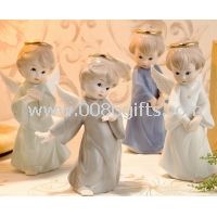 Ornamenti della famiglia Angelo di ceramica dipinti a mano
