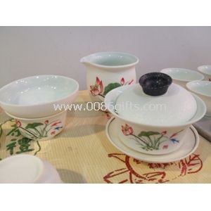 Insiemi di neve smalto smalto smalto ceramico smalto porcellanato loto stile tè pentole