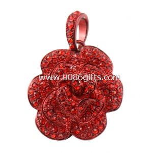 Flor negra roja joyas USB Flash Drive