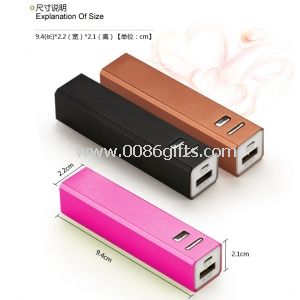 Bateria externa de batom colorido 2600mAh banco de potência para promoção da empresa