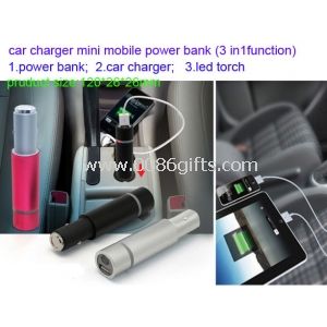 Mini voiture Chargeur alimentation Banque avec lumière led