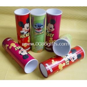 Komplizierte Paper Tube Container mit Metallboden und Kappen für Foto-Chips Verpackung