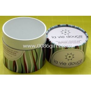 Benutzerdefinierte Papierformate Tube Box mit Papier Cap und unten für Schokolade Bean, Süßigkeiten, Kaffee Verpackung