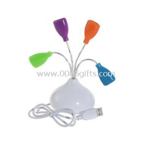 Flor 4 puerto USB hubs con LED luz flor Usb Hub
