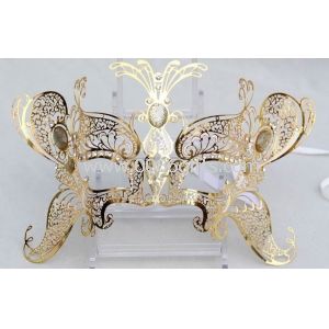 Goldene venezianische Metall Masken mit einzigartigen Swarovski-Kristall für Karneval