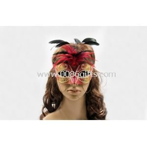 Roten Schleier Maske mit edel Stein