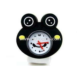 Black Frog Silicon Slap Bracelet Watch