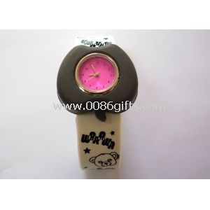 Grey Apple Silicon Gel Slap Bracelet Watch