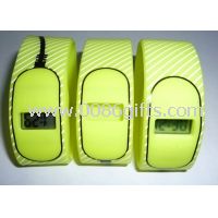 Yellow sports digital silicone jelly watch