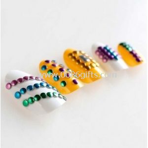 Atractivo Diamnond dedos uñas postizas 3D moda para dama