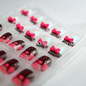 Diseñado dedos uñas postizas Artificial Nail Art 24PCS con ABS