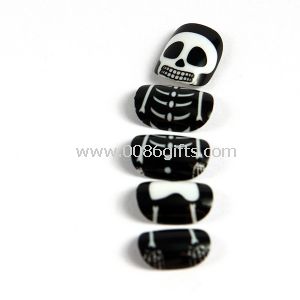 Halloween Kids Fake Nails with black printing For Party