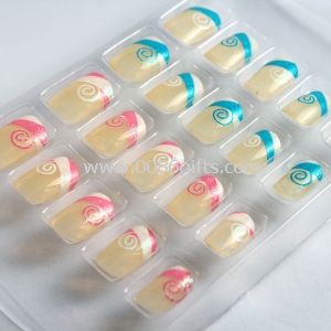 Kids pink fake nails