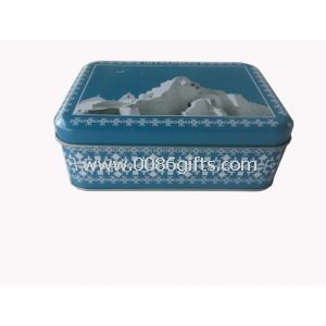 Envase de la lata Metal galleta azul