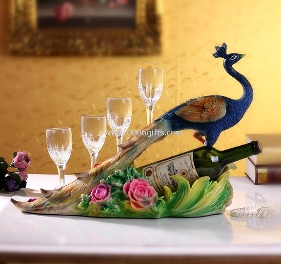 Harz Pfau Wein rack Weinregal rot