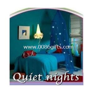 Dark blue bed canopy