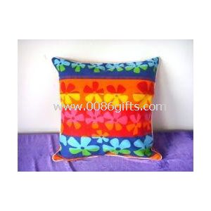 Coussin de toile imprimée, bordée 4 côtés