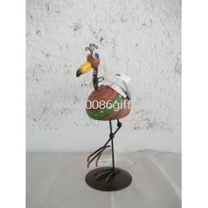 Autruche forme coloré Statues animales du jardin de la peinture à la main pour la collecte