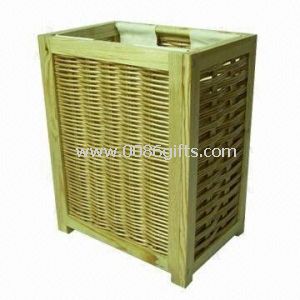 Laundry Basket Made of Willow/Wood