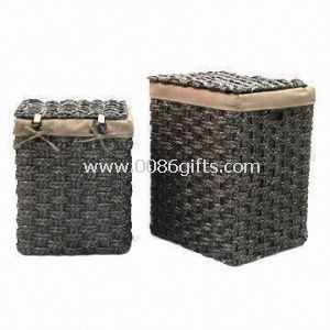 Natural Water Hyacinth Rush Laundry Baskets
