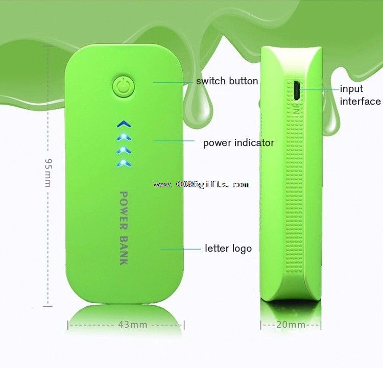 Alimentação colorida banco 5600mAh