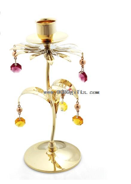 Placcato oro cristalli candeliere